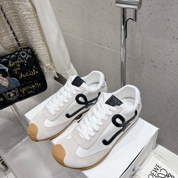 Loewe Shoes - Loewe White and Black Sneakers